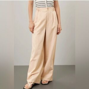 Madewell Cream Harlow Wide-Leg Pants